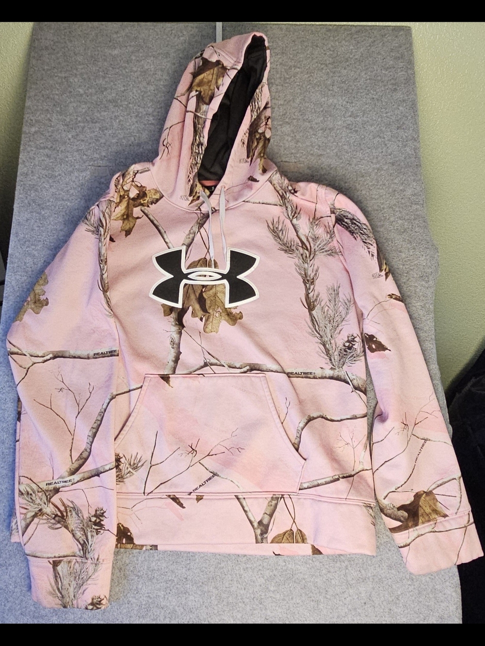 Under Armour Realtree Pink Camo Hoodie Womens XL Semi-Fitted Style 1247099 Storm